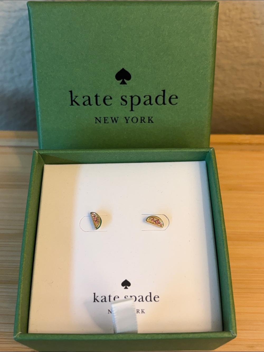 kate spade Gold and Pink Watermelon Slice Stud Earrings